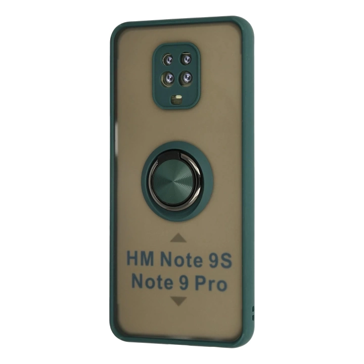 BFS  Xiaomi Redmi Note 9 Pro Kılıf Montreal Yüzüklü Silikon Kapak - Yeşil
