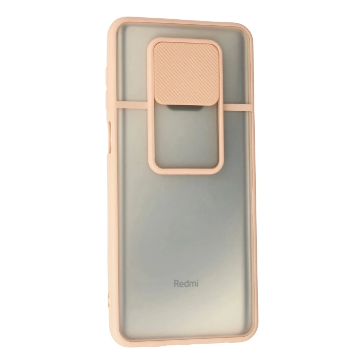 BFS  Xiaomi Redmi Note 9 Pro Kılıf Palm Buzlu Kamera Sürgülü Silikon - Pembe