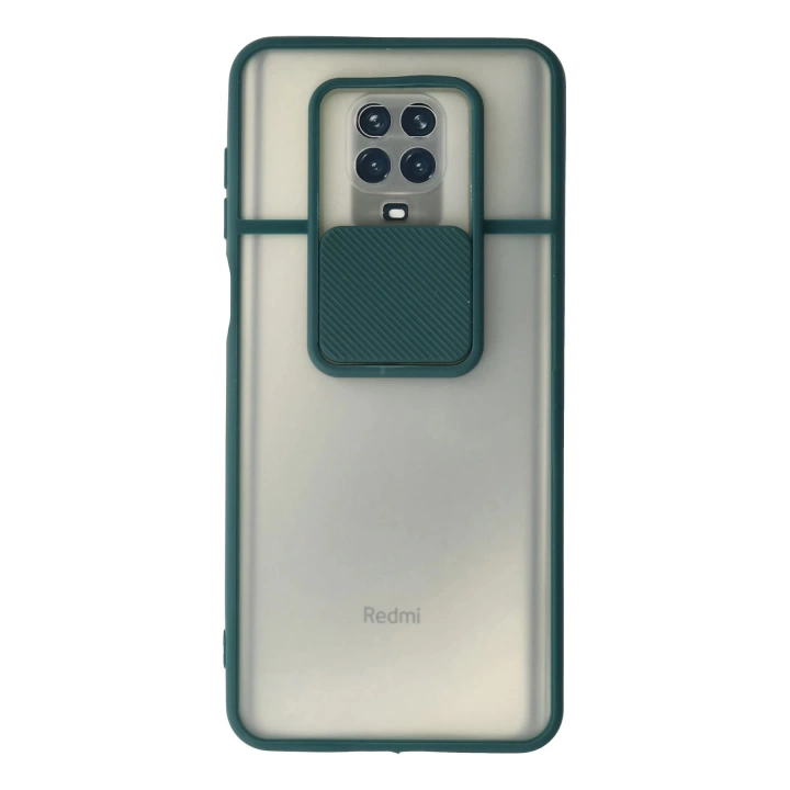 BFS  Xiaomi Redmi Note 9 Pro Kılıf Palm Buzlu Kamera Sürgülü Silikon - Yeşil