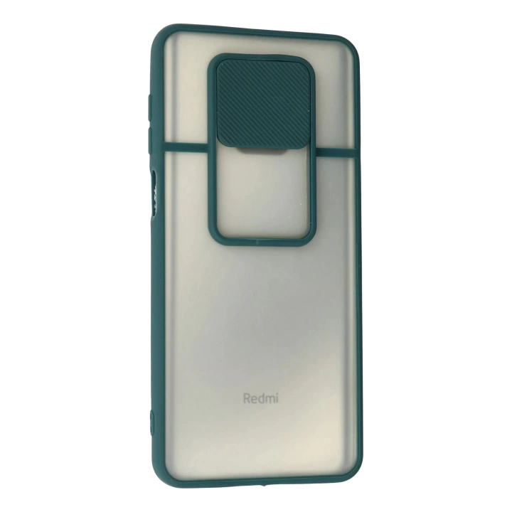 BFS  Xiaomi Redmi Note 9 Pro Kılıf Palm Buzlu Kamera Sürgülü Silikon - Yeşil