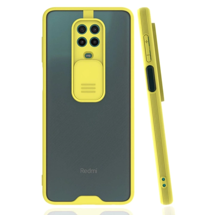 BFS  Xiaomi Redmi Note 9 Pro Kılıf Platin Kamera Koruma Silikon - Sarı
