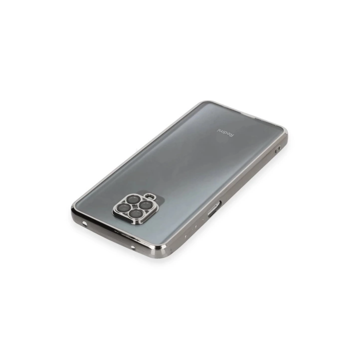BFS  Xiaomi Redmi Note 9 Pro Kılıf Razer Lensli Silikon - Gümüş