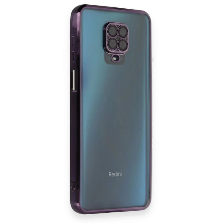 BFS  Xiaomi Redmi Note 9 Pro Kılıf Razer Lensli Silikon - Mor
