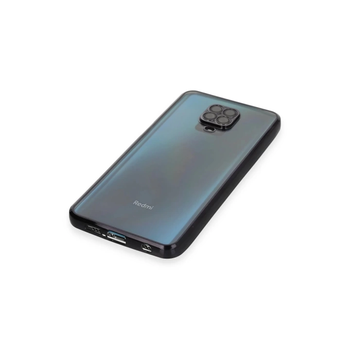 BFS  Xiaomi Redmi Note 9 Pro Kılıf Razer Lensli Silikon - Siyah