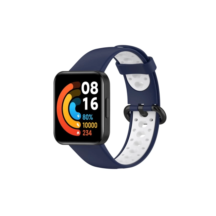 BFS  Xiaomi Redmi Watch 2 Spor Delikli Kordon - Lacivert-Beyaz