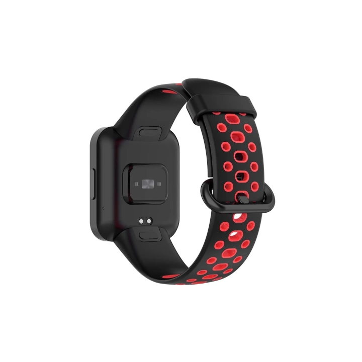 BFS  Xiaomi Redmi Watch 2 Spor Delikli Kordon - Siyah-Kırmızı