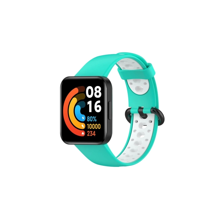 BFS  Xiaomi Redmi Watch 2 Spor Delikli Kordon - Turkuaz-Beyaz