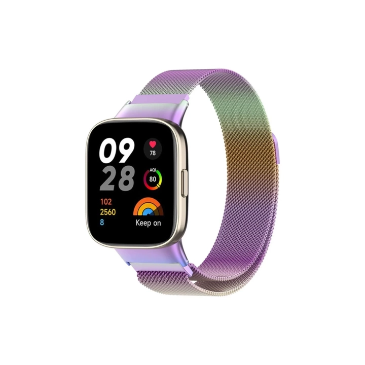 BFS  Xiaomi Redmi Watch 3 Metal Mıknatıslı Kordon - Gökkuşağı