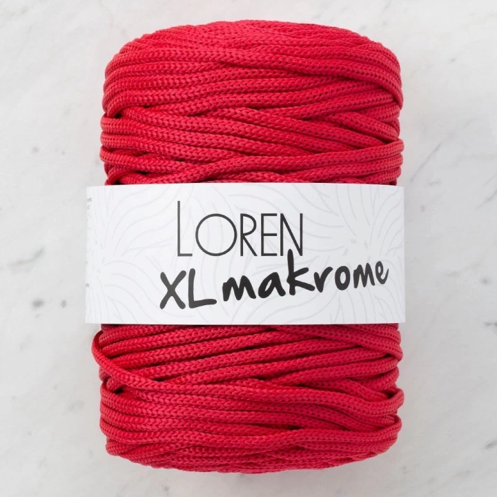 BFS  XL Makrome Kırmızı El Örgü İpi - R048 - 33714