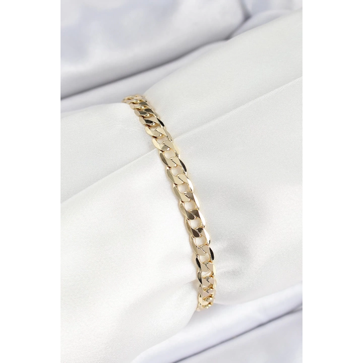 BFS Xuping Pirinç Klasik Ezme Zincir Model Gold Renk Kadın Bileklik