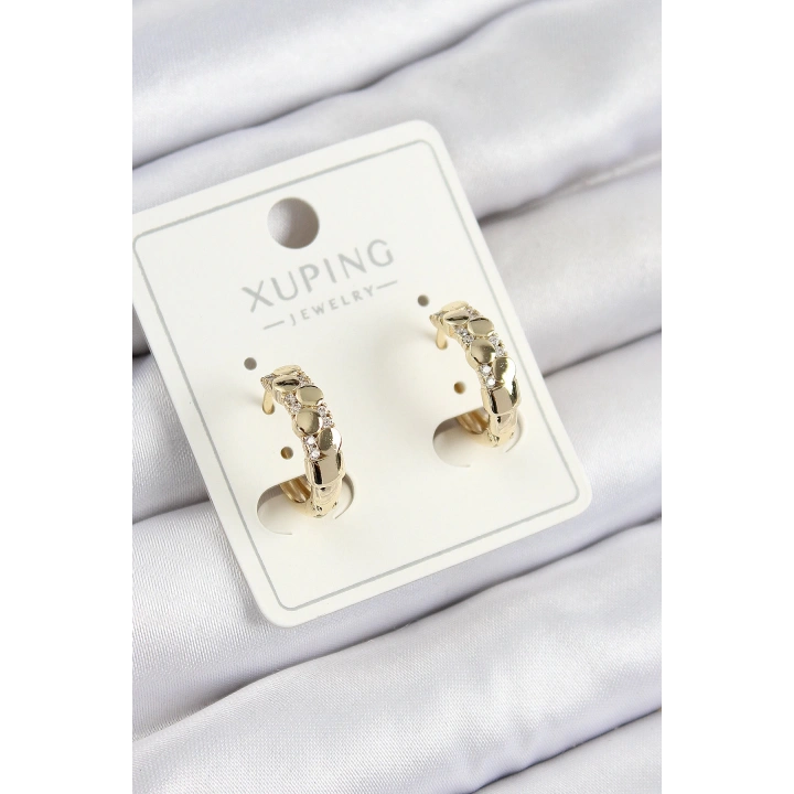 BFS Xuping Zirkon Taşlı Halka Model Gold Renk Kadın Küpe