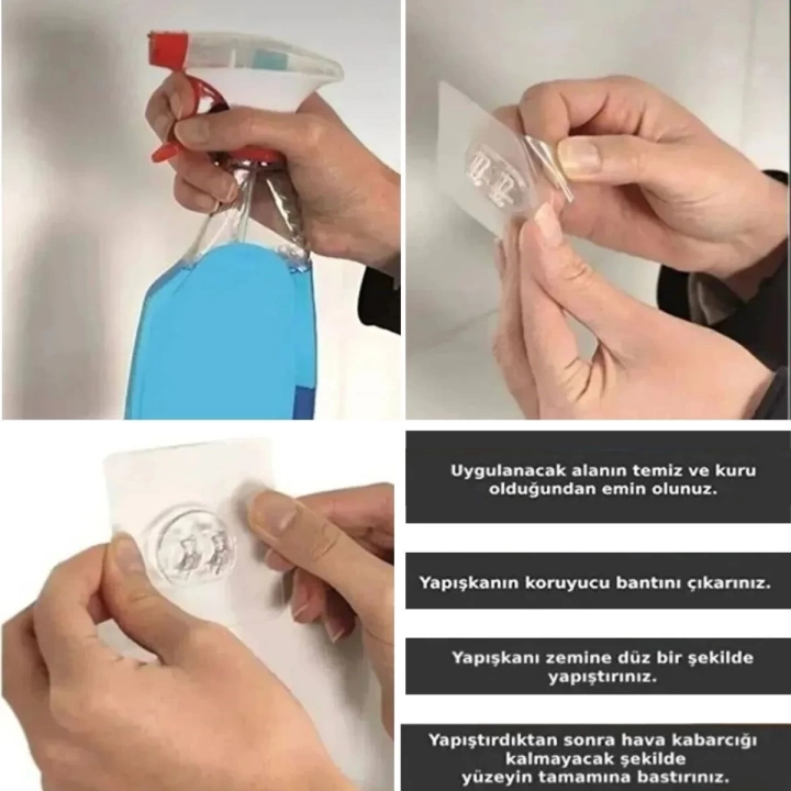 BFS  Yapışkanlı Banyo Köşeliği Kancalı Köşe Rafı Duş Şampuanlık Duvar Düzenleyici Organizer Raf