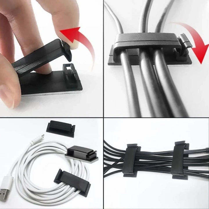 BFS  Yapışkanlı Kablo Düzenleyici Klips 4lü Set