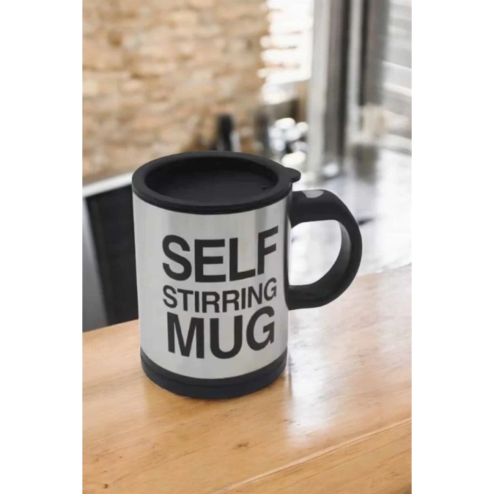 BFS Yazılı Kupa Kendi Kendini Karıştıran Mikser Kupa Termos Bardak