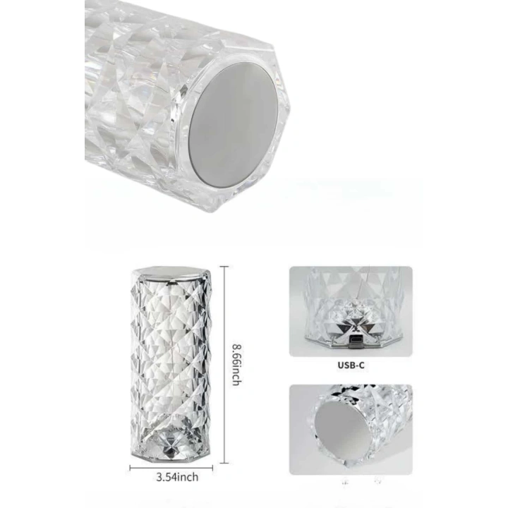 BFS Yeni Nesil Modern Kristal Masa ve Gece Lambası Dokunmatik Renk Değiştirebilen