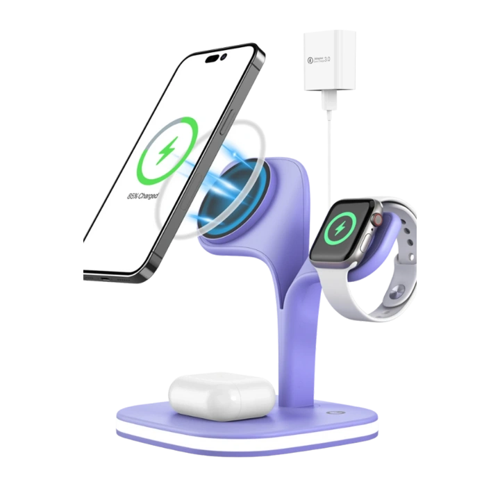 BFS  YM-UD22 Kablosuz Şarj Masaüstü Set - Lila