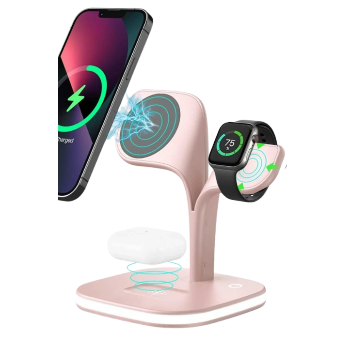 BFS  YM-UD22 Kablosuz Şarj Masaüstü Set - Pembe