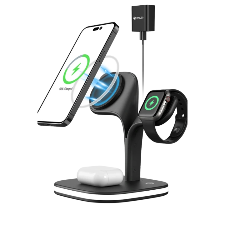 BFS  YM-UD22 Kablosuz Şarj Masaüstü Set - Siyah