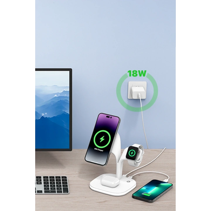 BFS  YM-UD22 Kablosuz Şarj Masaüstü Set - Siyah