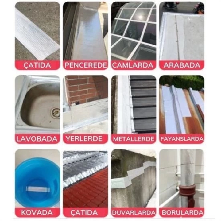 BFS  Yüksek Sıcaklık Dayanan Su Geçirmez Çatı Boru Duvar Çatlak Yapışkan Bant Folyo 5 mt x 10 cm