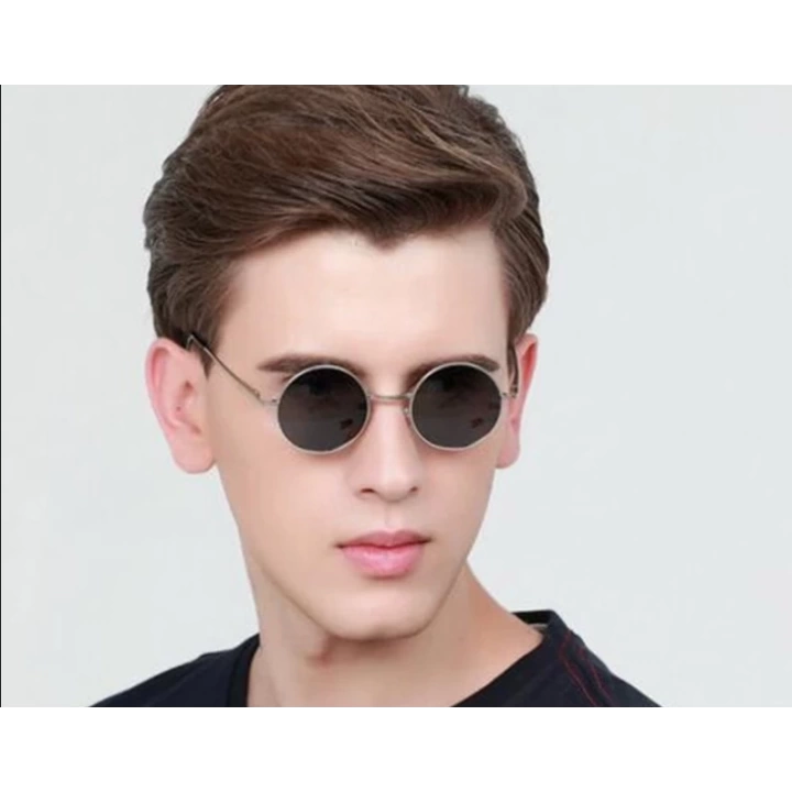BFS   Yuvarlak Cam John Lennon Tarzı Gümüş Çerçeveli Siyah Gözlük