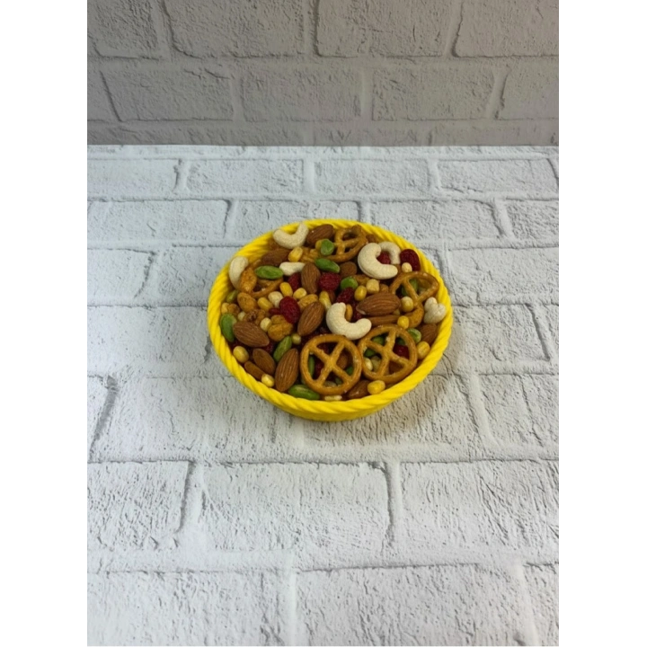 BFS Yuvarlak Çerezlik Sarı Canlı Renkli Dekoratif Sunum Kasesi