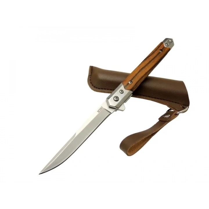 BFS Zbr M390 1-37 Kahverengi Kamp Çakısı 21cm - Manuel, Ahşap Sap, Kılıflı