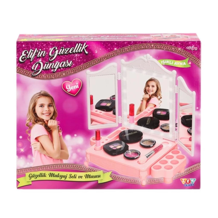 BFS   ZEY2044 LED Işıklı Elifin Güzellik Dünyası Makyaj Seti -Zey Toys