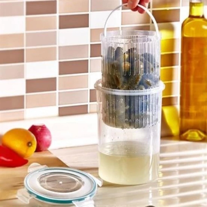 BFS  Zeytin Turşu Sebze Yıkama Kutusu Klipsli Kapaklı Saklama Kabı