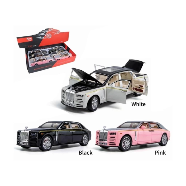 BFS  ZHD-B2407- Vardem  Çek Bırak Işıklı ve Sesli Model RR Metal Araba 1:24