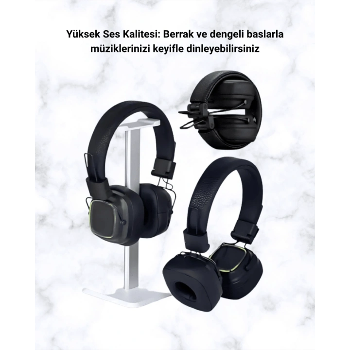 Bluetooth 5.3 Rainbow Işıklı Kulak Üstü Kablosuz Kulaklık