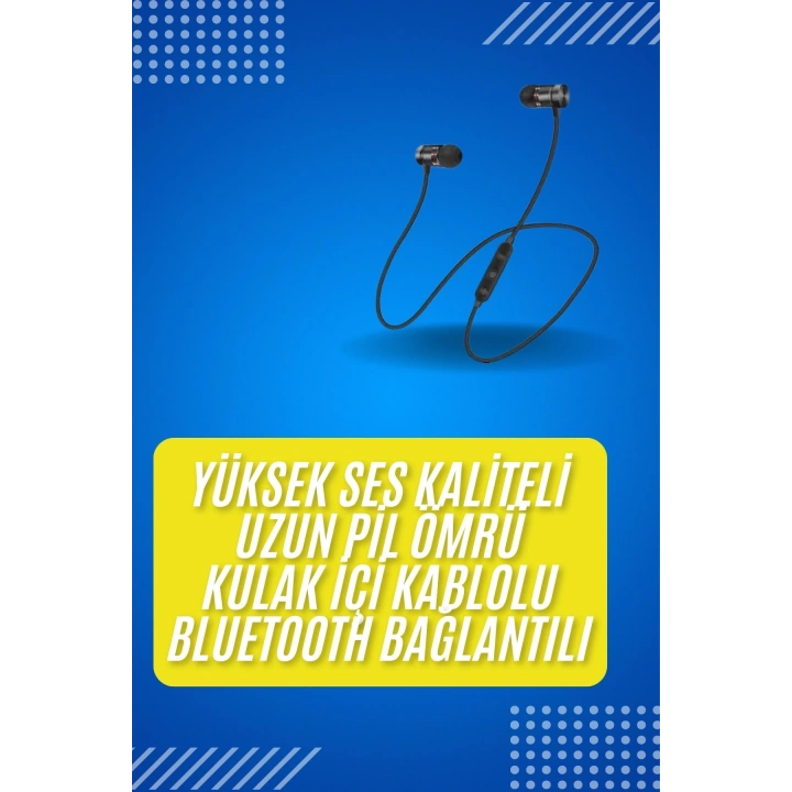 Bluetooth Bağlantılı Kablolu Mıknatıslı Sport Kulaklık