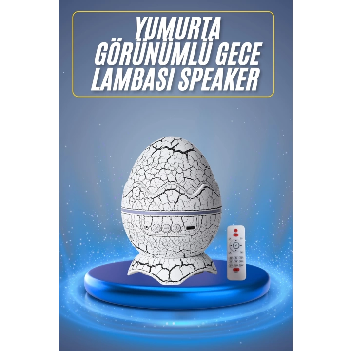 Bluetooth Hoparlör Dinozor Yumurtası Gece Masa Lambası Projektör