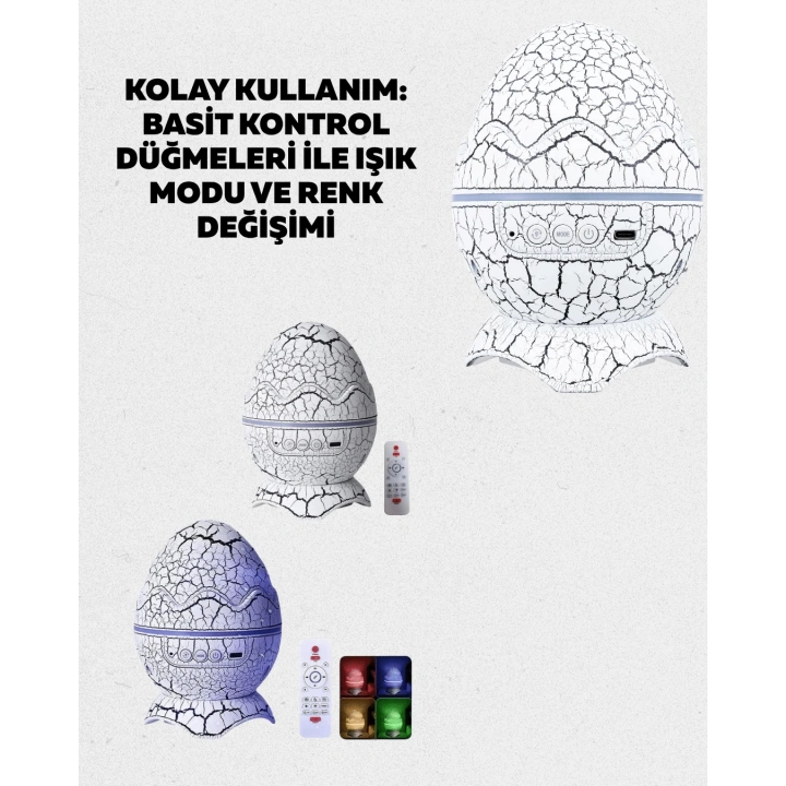 Bluetooth Hoparlör Özellikli 7 Renkli Gece Aydınlatması