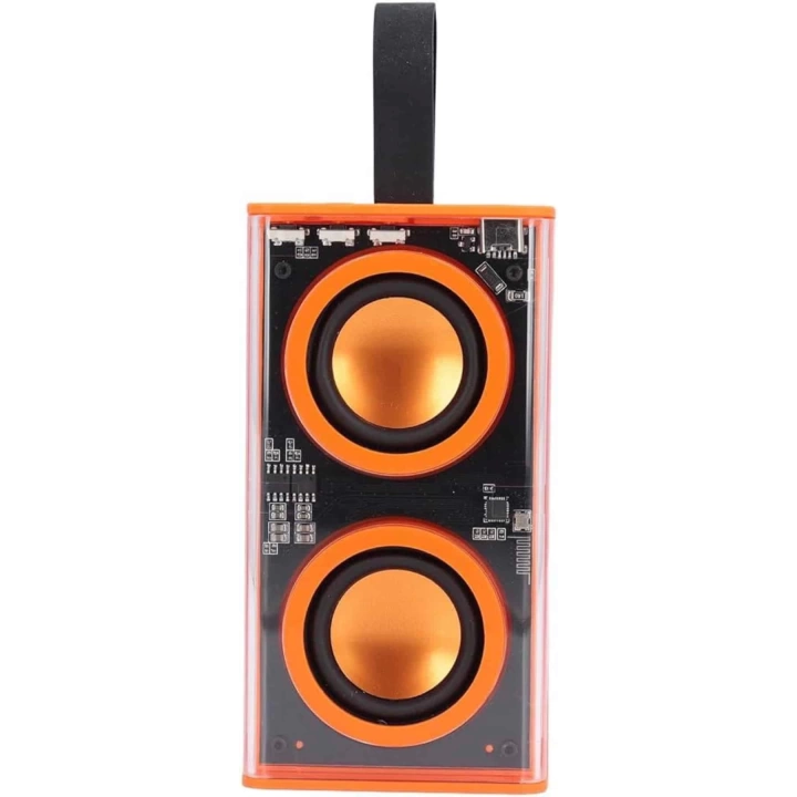 Bluetooth Hoparlör Şeffaf Mecha RGB Işıklı Çift Hoparlör 5.0 Bluetooth
