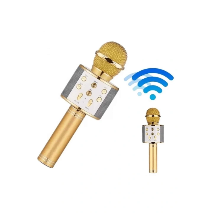 Bluetooth Hoparlör USB AUX SD Kart Kaoroke Mikrofon Uzun Pil Ömrü