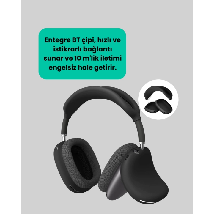 Bluetooth V5.0 Kablosuz Kulak Üstü Kulaklık | Katlanabilir, Mikro USB Girişli