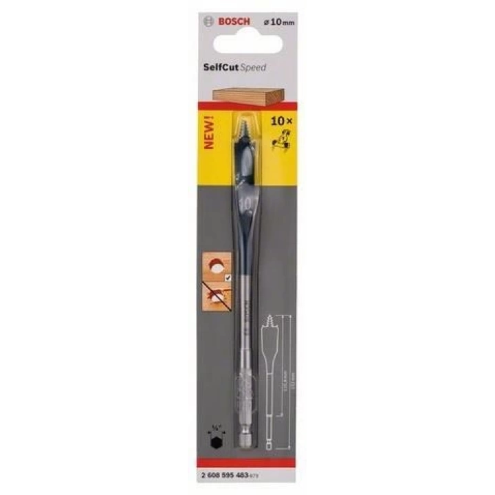 Bosch 10X152 Altıgen Yassı Ahşap Maktap Ucu