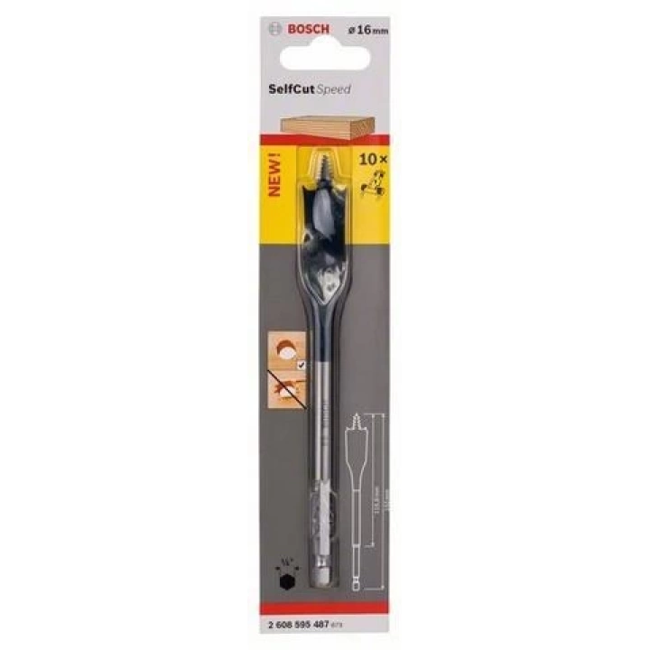 Bosch 16X152 Altıgen Yassı Ahşap Maktap Ucu