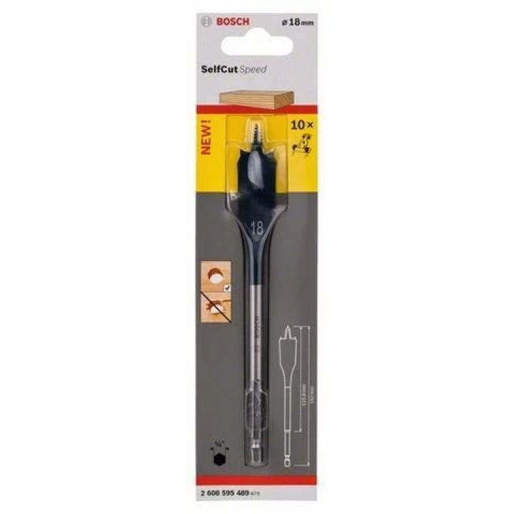 Bosch 18X152 Altıgen Yassı Ahşap Maktap Ucu