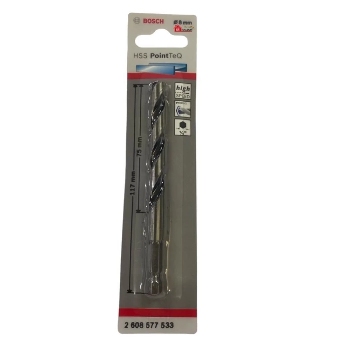 Bosch Pointteq Altıgen Şaftlı Hss Matkap Ucu 8 mm