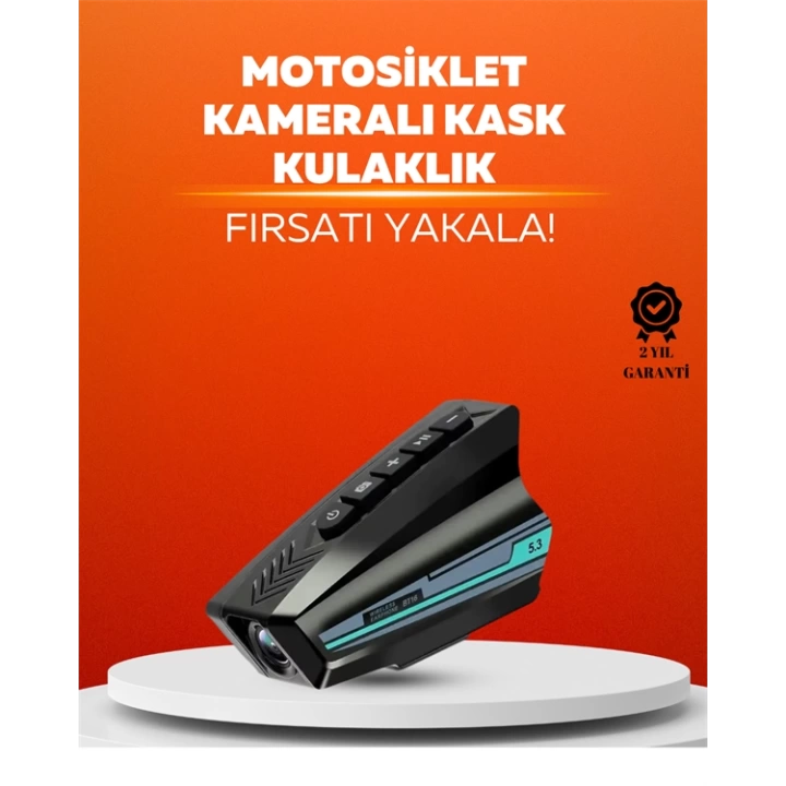 BT16 Akıllı Kask Kamerası – 1080P HD, Bluetooth 5.3, IP65 Su Geçirmez