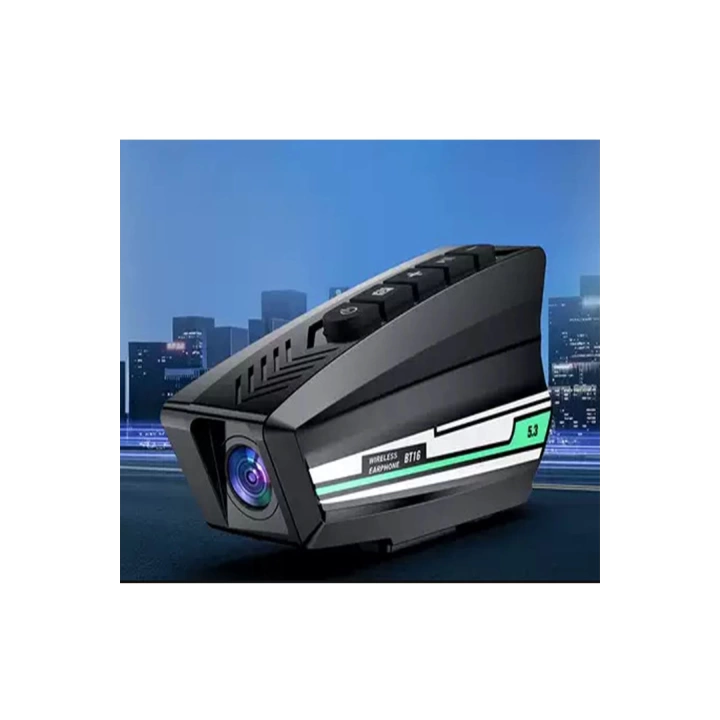 Bt16 Motosiklet Kask Bluetooth Kulaklık 2000 Mah Batarya 1080p Hd Kamera Intercom Kulaklık Su Geçirmez