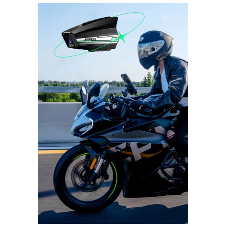 Bt16 Motosiklet Kask Bluetooth Kulaklık 2000 Mah Batarya 1080p Hd Kamera Intercom Kulaklık Su Geçirmez