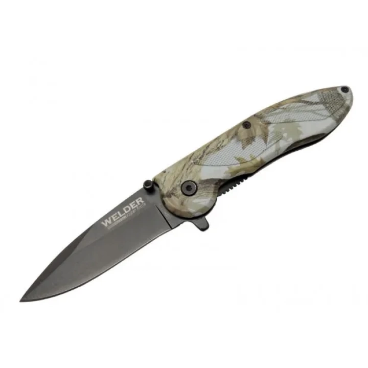 Çakı Yaprak Desenli 19,5 Cm Yarı Otomatik , Kemerlikli