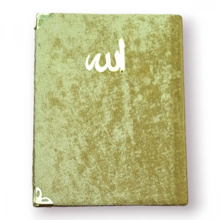 Çanta Boy Kadife Kapaklı Yasin Kitabı Süngerli 128 Sayfa Gold Renk