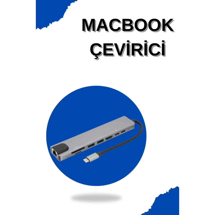 Çevirici Dönüştürücü Adaptör Macbook 3 In 1 Type-C To Hdmı USB 3.0