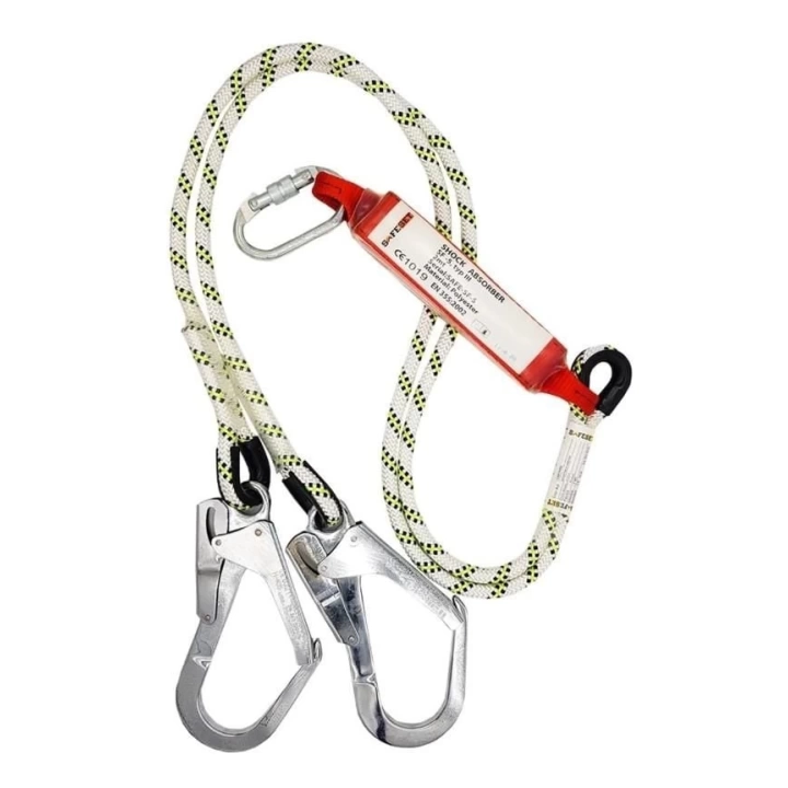 Çift Bacaklı Şok Emicili Lanyard Büyük Kancalı