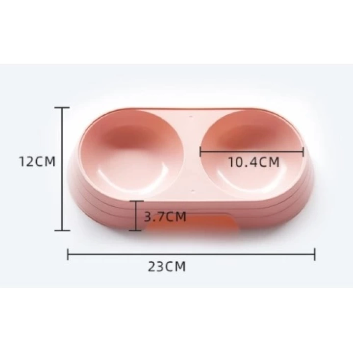 Çift Bölmeli Evcil Hayvan Mama Kabı