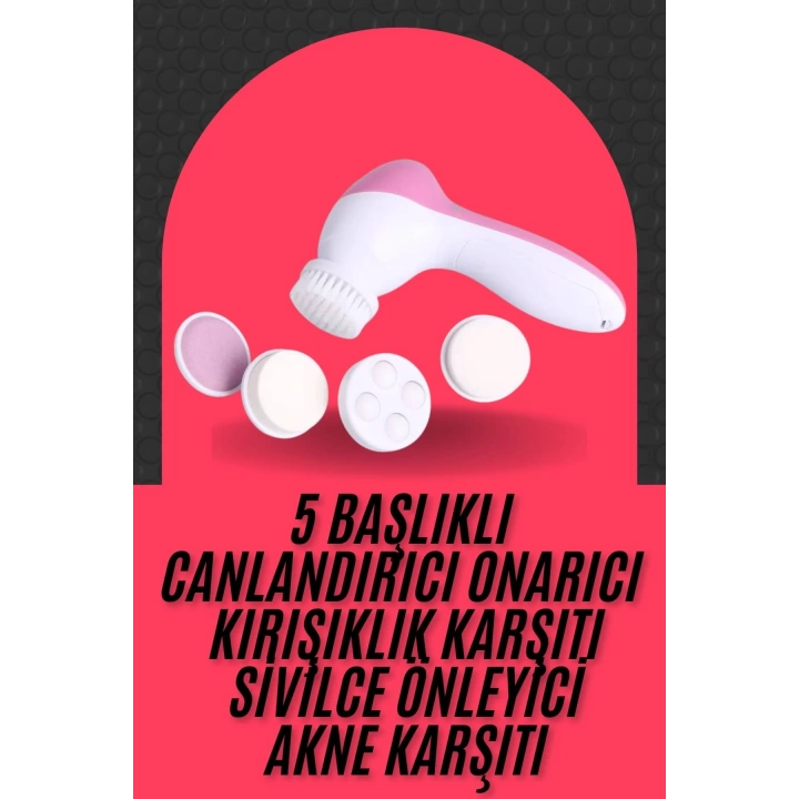 Cilt Temizleme ve Masaj Aleti 5 Başlıklı Akne ve Sivilce Önleyici